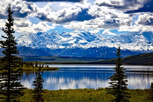 Mountain Landscape With Lake And Trees