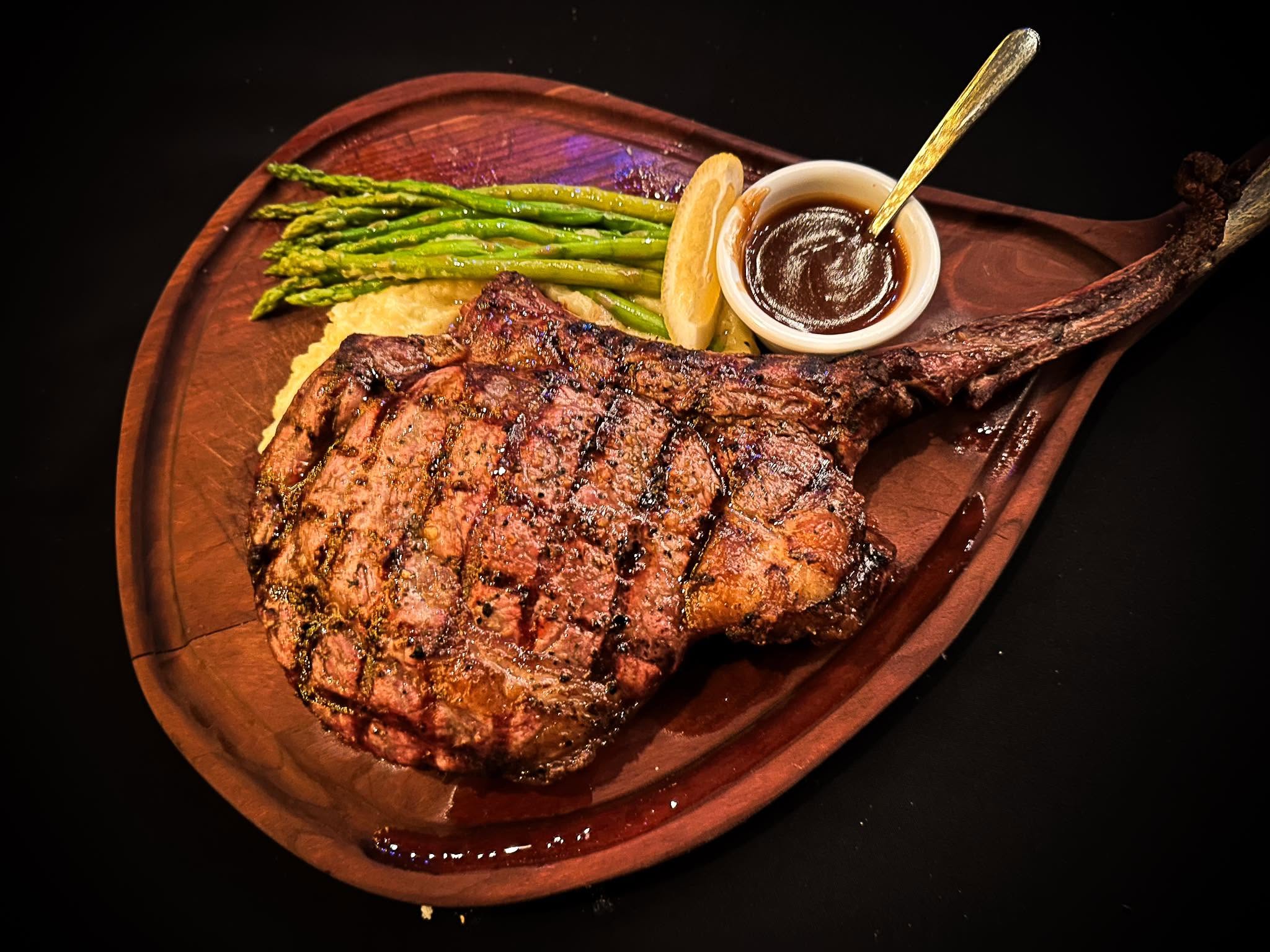32oz Bone-in Tomahawk Ribeye at Villaggio Restaurant in Ellicottville, NY