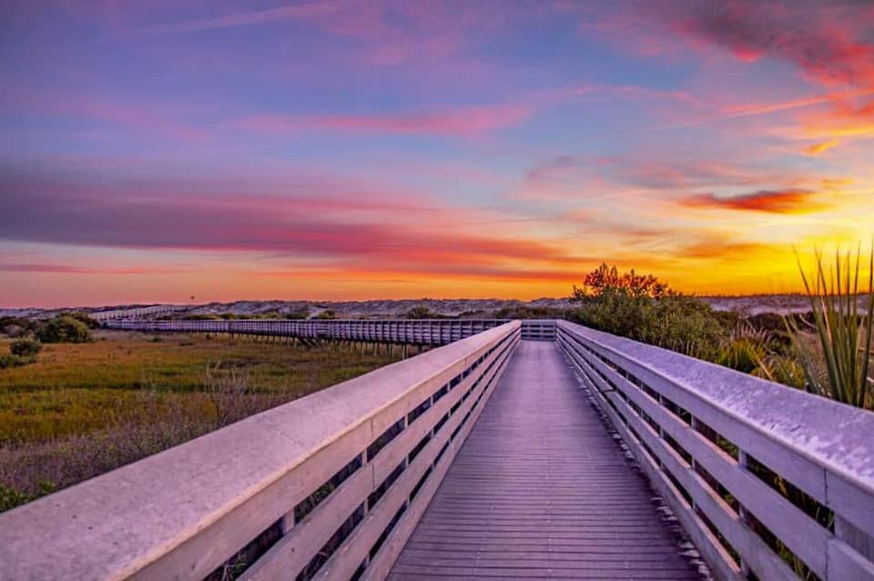 Boardwalk in Anastasia State Park in St Augustine Florida