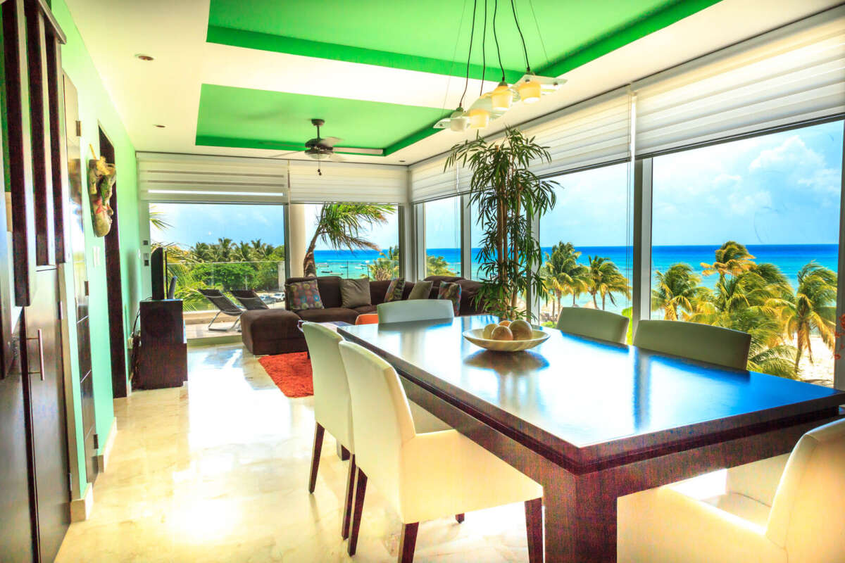 Bric Vacation Rentals Elements Penthouse Dining Living Playa del Carmen Mexico