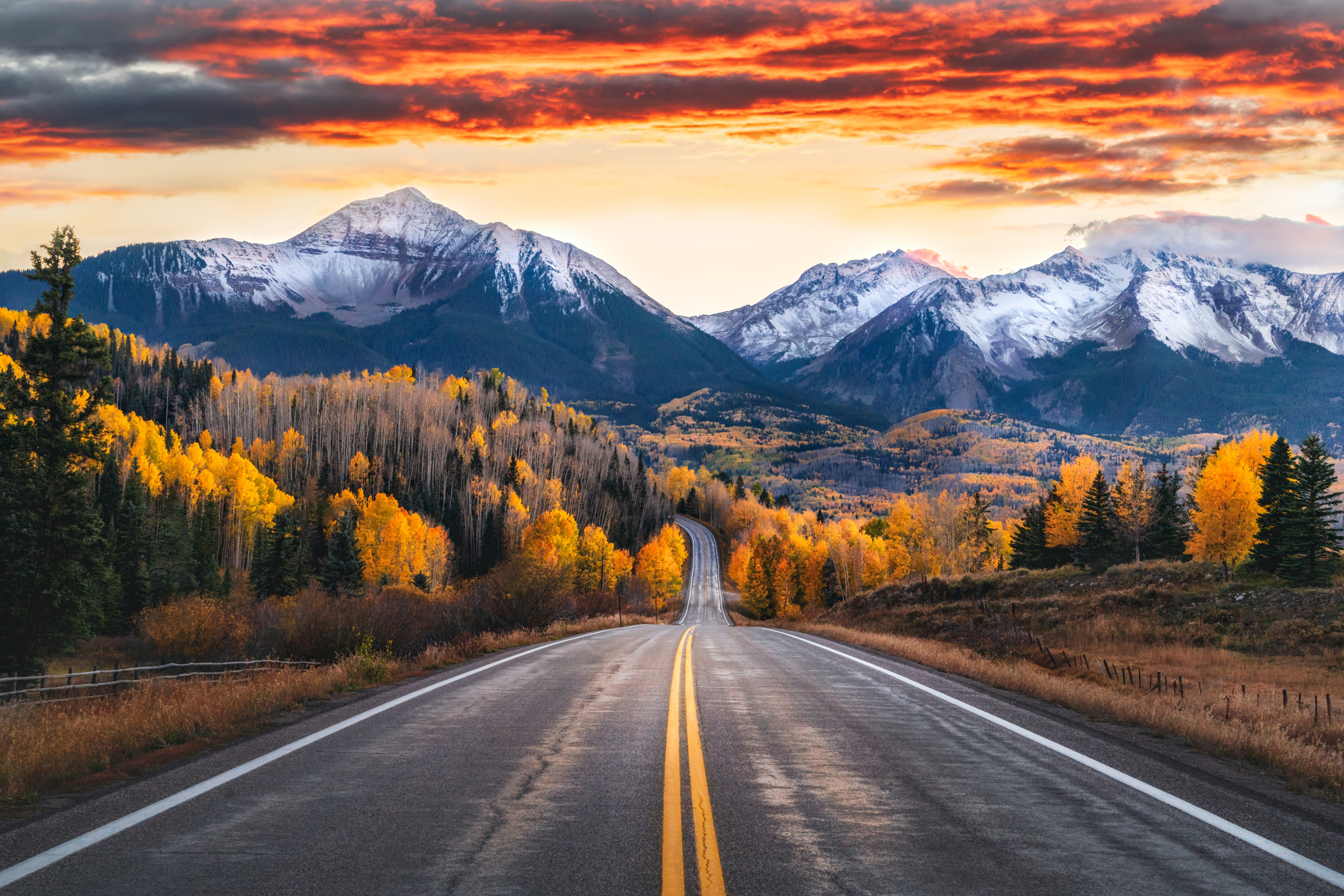 Colorado Highway San Juan Mountains near Telluride