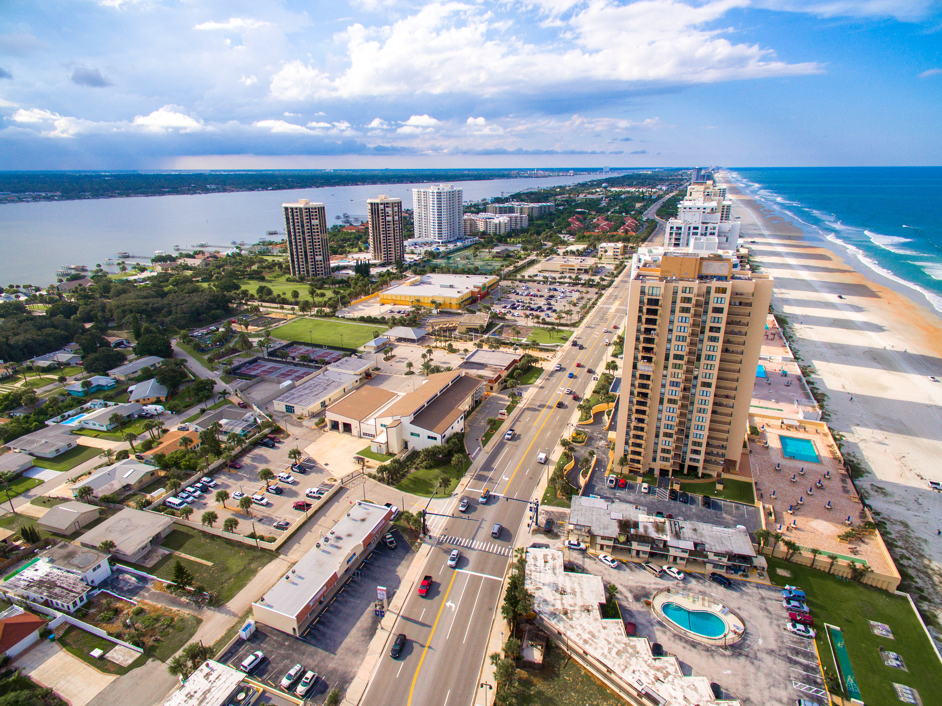 Daytona Beach Florida Skyline Aerial View