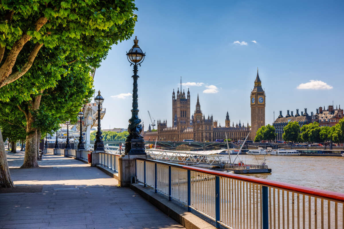 Riverside in London on the Southside of Thames