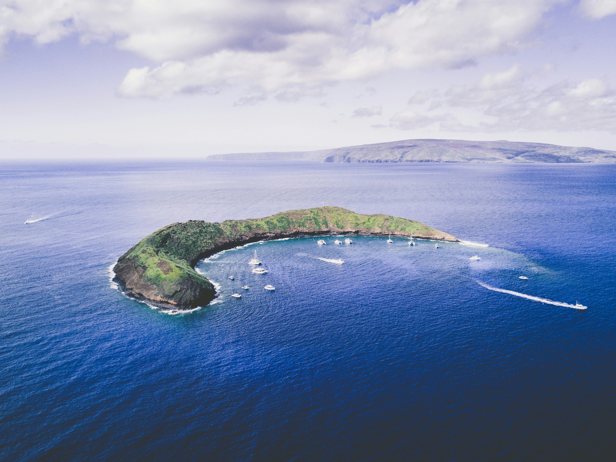 Molokini Crater along the Island of Maui in Hawaii