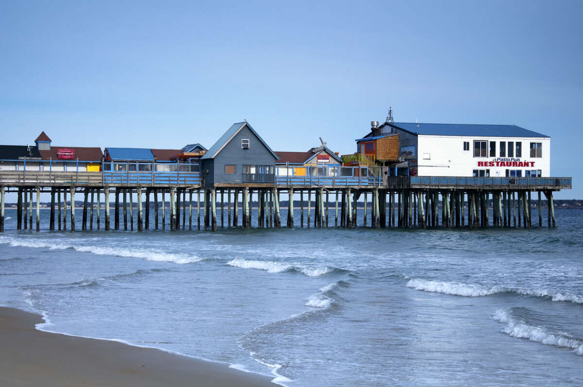 Old Orchard Beach Maine Famous Pier Oceanside Beach Community.