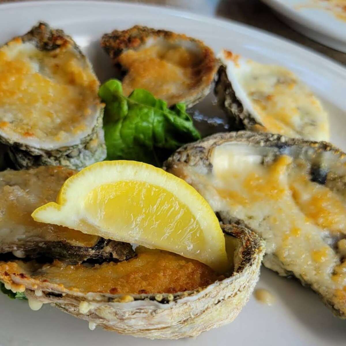 Sparkys Oysters Flashed Broiled with Parmesan Cheese
