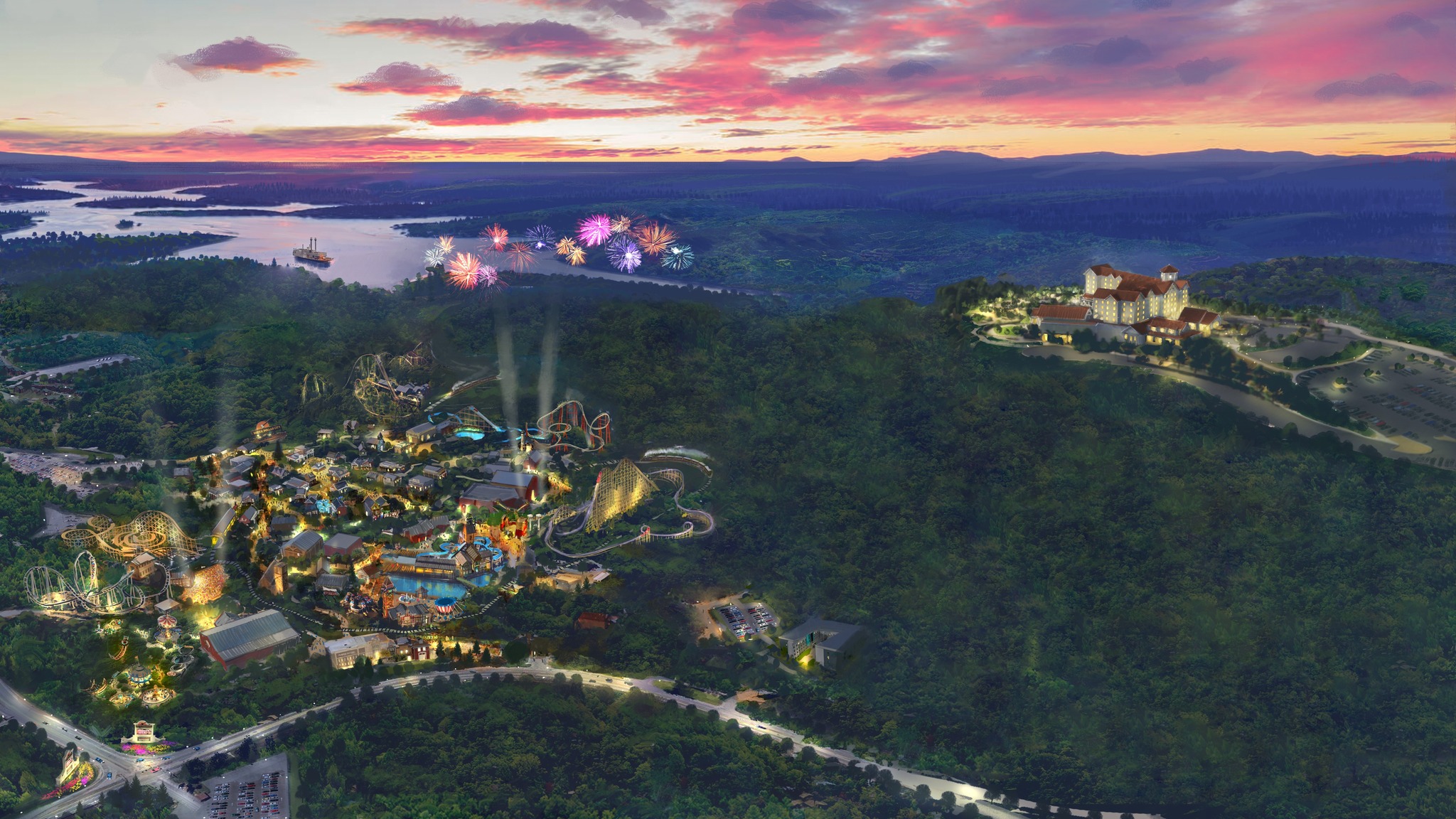Aerial View of Silver Dollar City Parks and Resorts