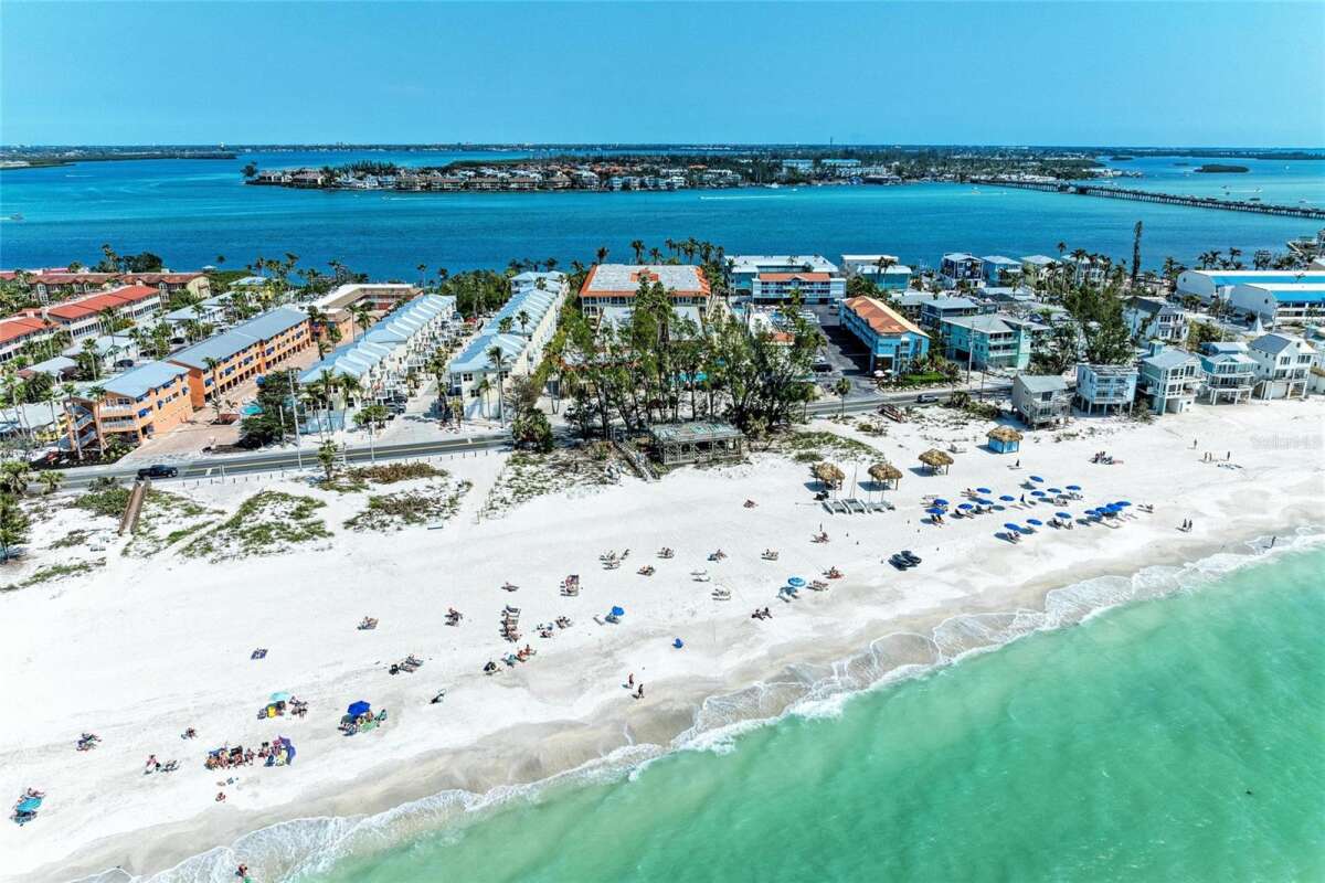 Aerial View of the Anna Maria Island Shoreline and Accommodations