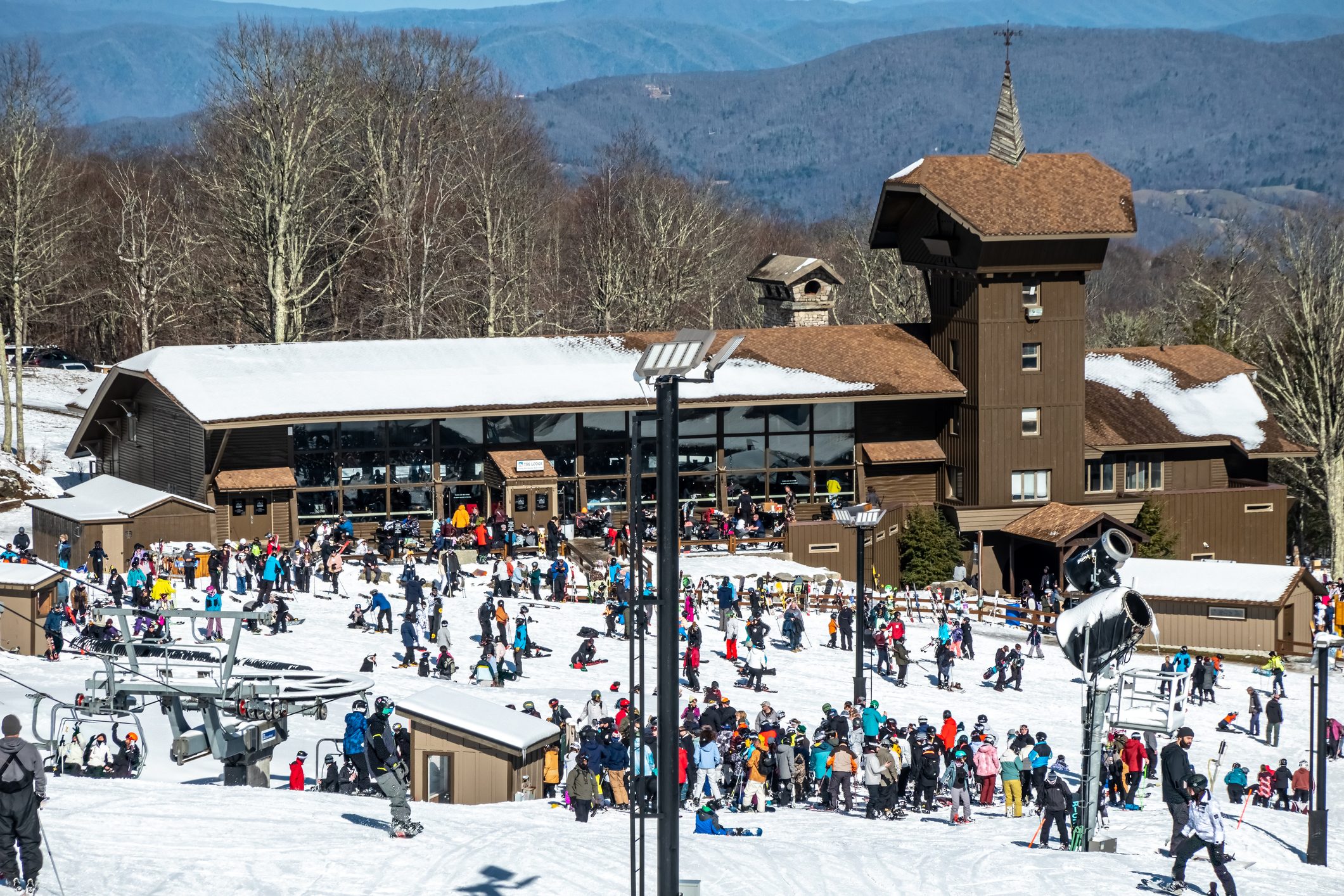 Beech Mountain Resort North Carolina Ski Lift and Lodge