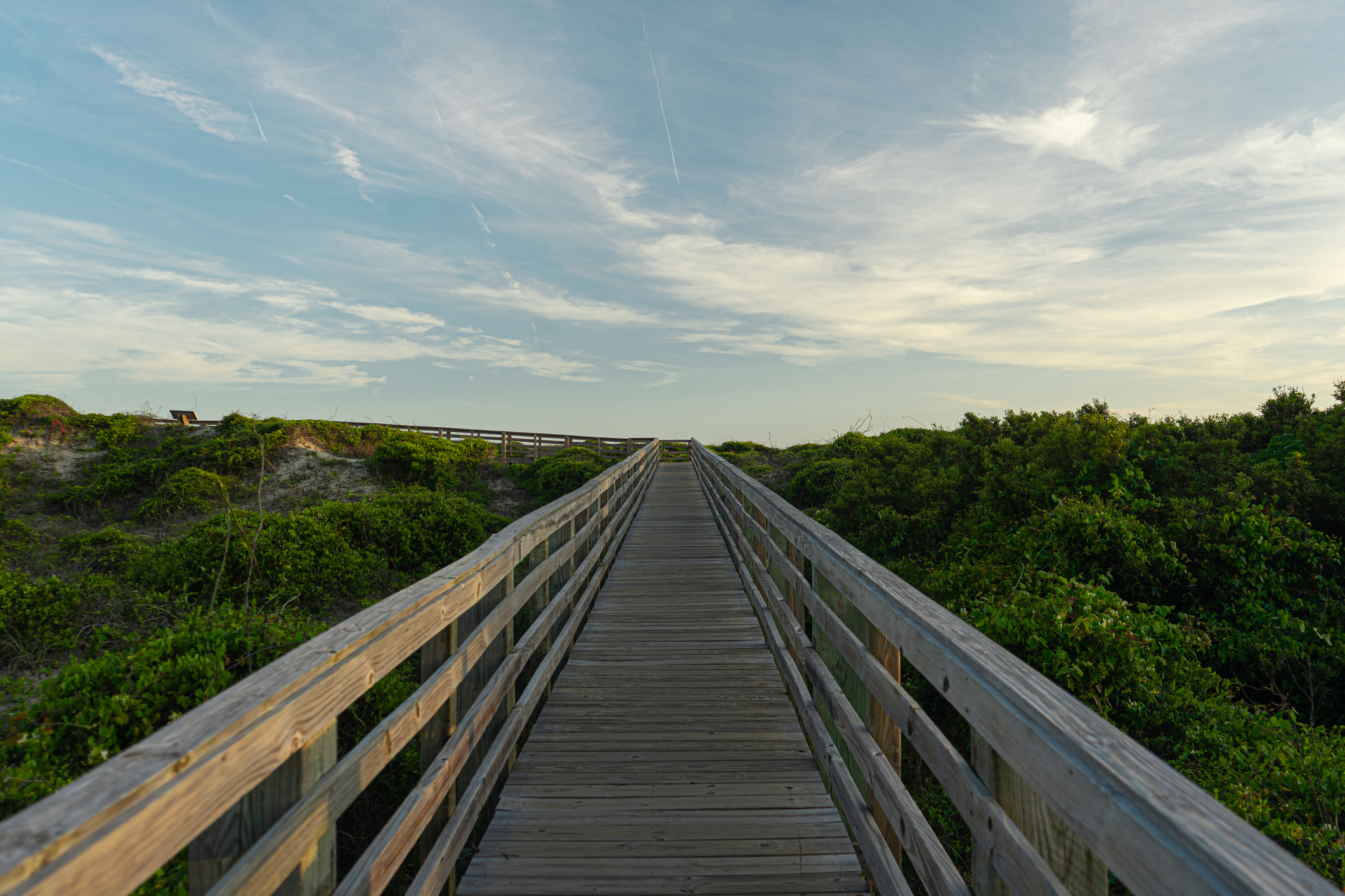 Boardwalk across the Dunes to Caswell Beach NC on Oak Island