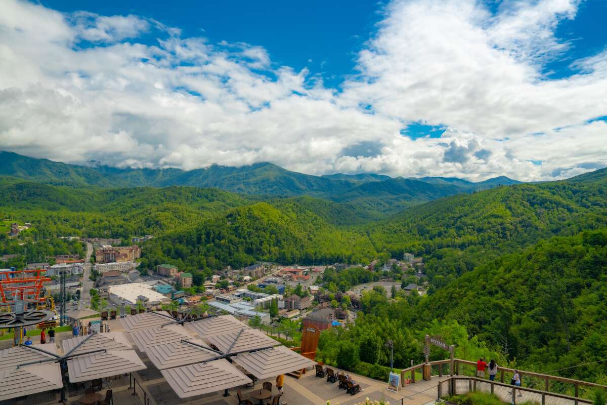 Breathtaking Aerial View Gatlinburg in the Smoky Mountains