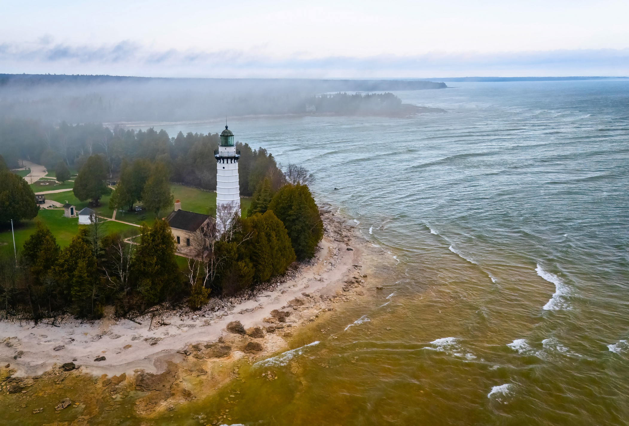 Cana Island Lighthouse on Lake Michigan in Door County Wisconsin