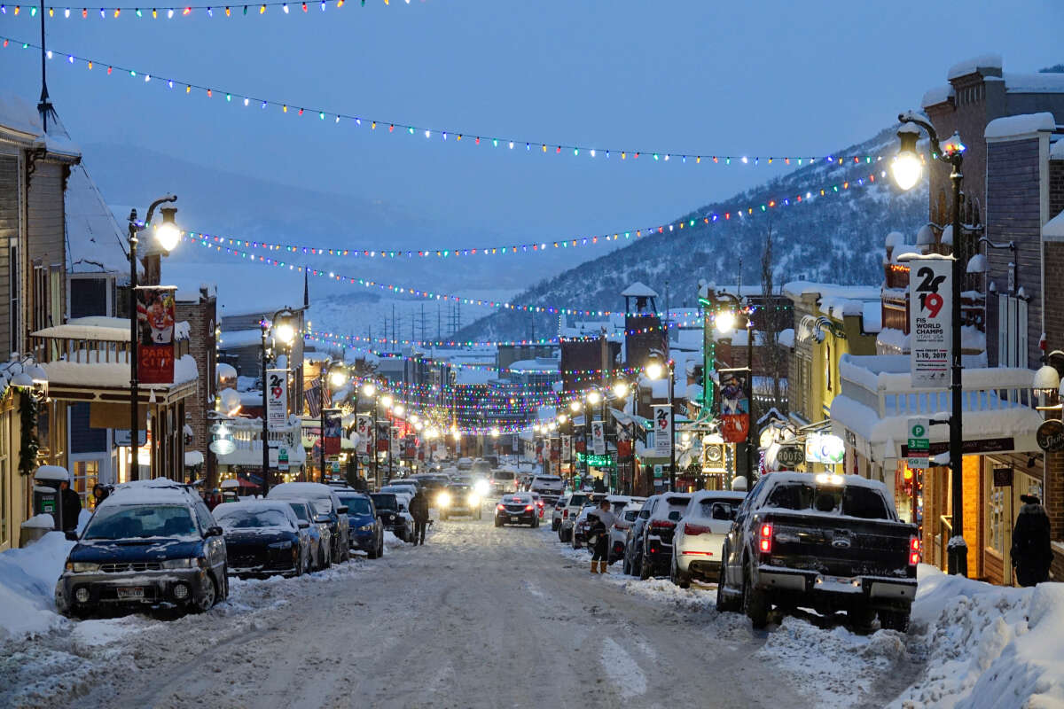 Downtown Main Street Park City Utah in the Winter
