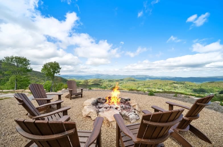 Fire Pit at Banner Elk Cabin Rental from Blue Ridge Mountain Rentals