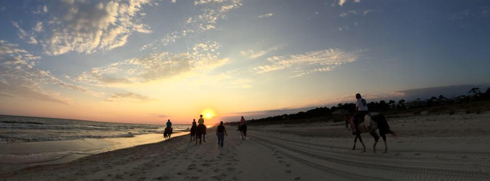 Horseback Riding at Sunset in Cape San Blas Florida