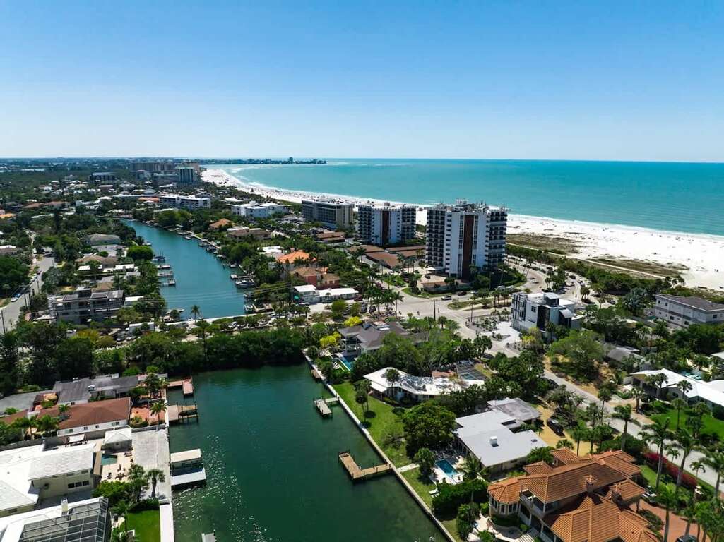 Aerial View Looking South Over Lido Key Beach, Florida