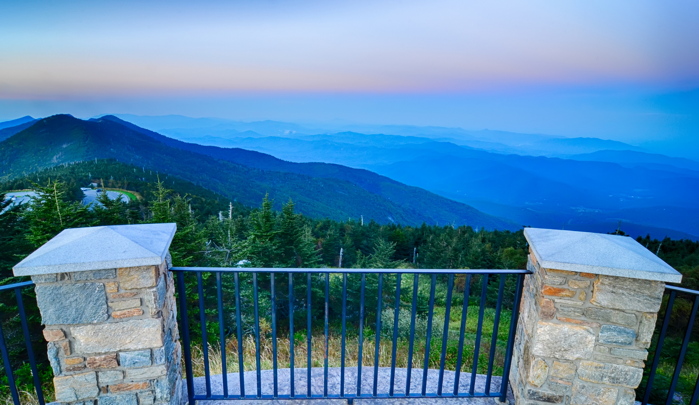Mt Mitchell Observation Deck before Sunset stop off from the Blue Ridge Parkway