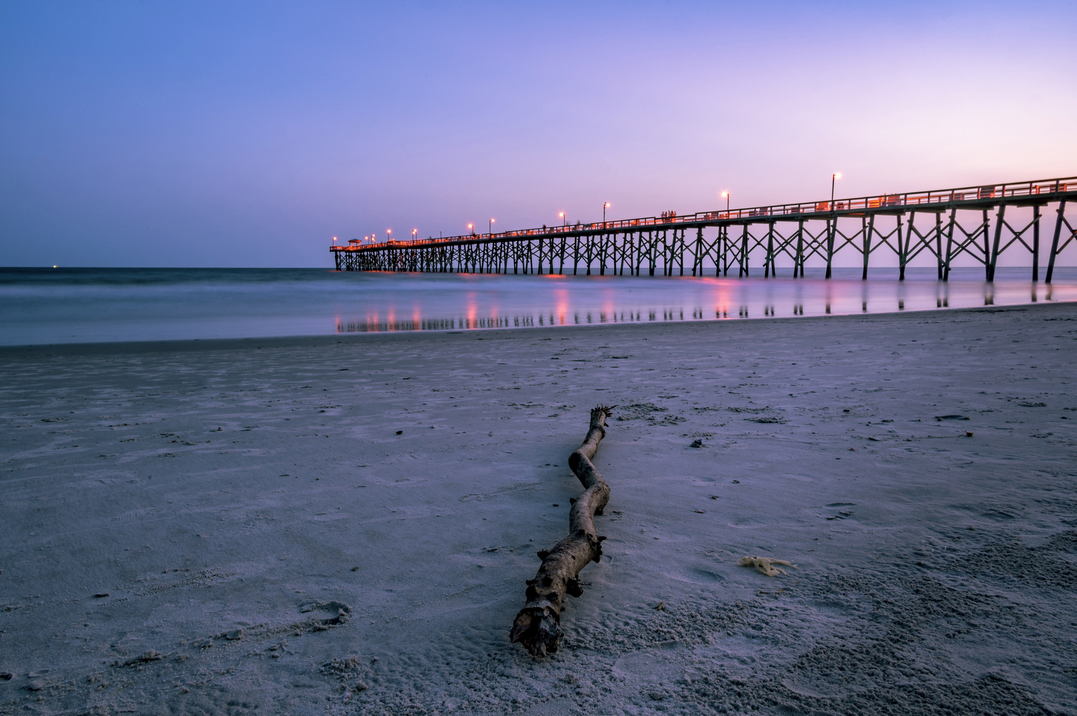 Oak Island North Carolina Pier at Sunset