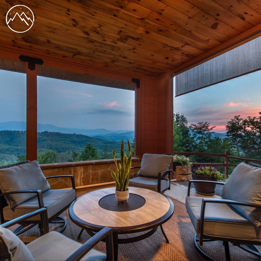 Cabin Rental Deck View of the Smoky Mountains