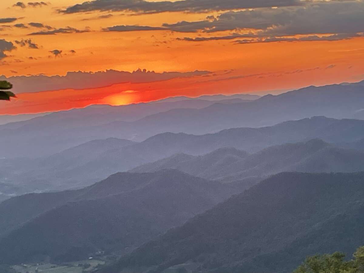 Sun Setting in the Blue Ridge Mountains of North Carolina