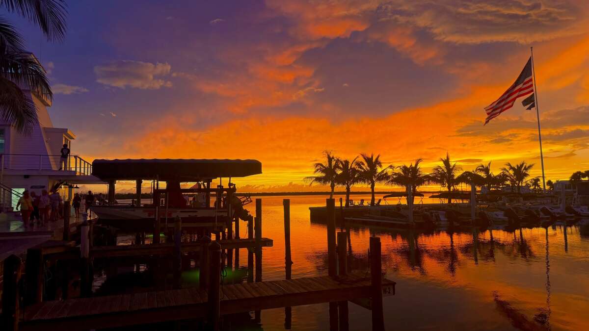 Sunset at the Lighthouse Grill at Stump Pass