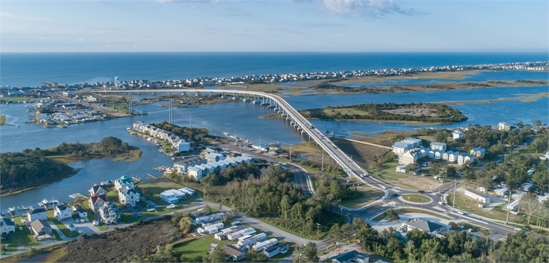 Surf City Bridge in Topsail Island North Carolina