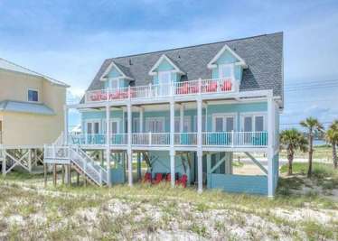 Gulf Shores 5 bedroom family group home rental with pool on the beach sleeps 18