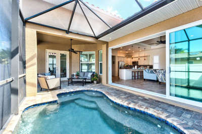 Private Pool with Western Exposure. Screened in with Seating. Pool Heat Optional Add-On