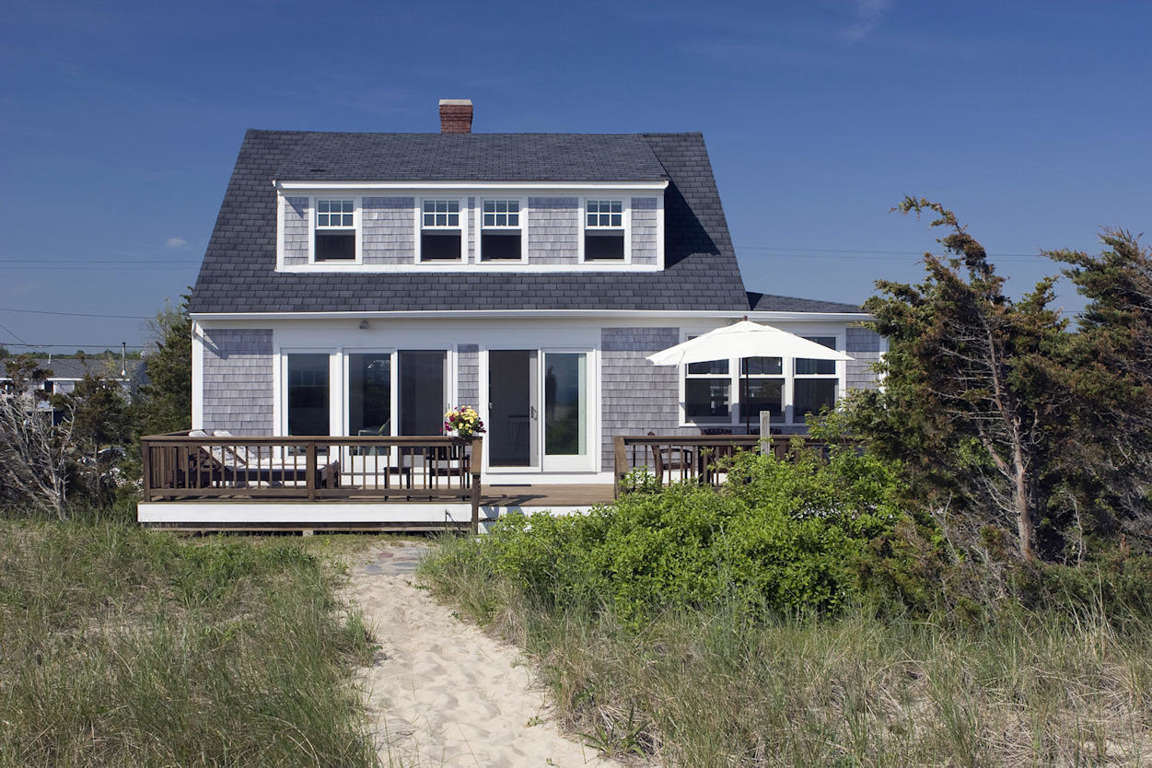 View of cottage from dunes