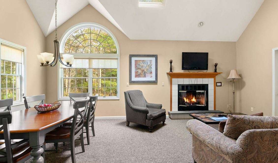 Hemlock - Hawley Pennsylvania - Living Area with Fireplace - Woodloch Pines Resort