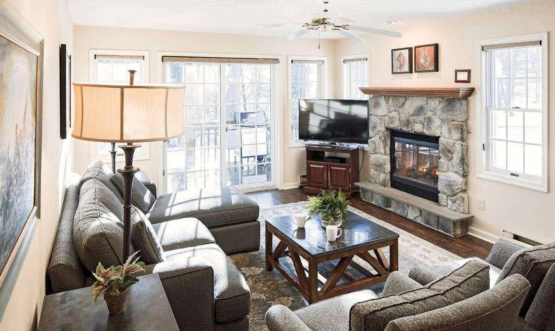 Cedar- Hawley Pennsylvania - Living Area with Fireplace - Woodloch Pines Resort