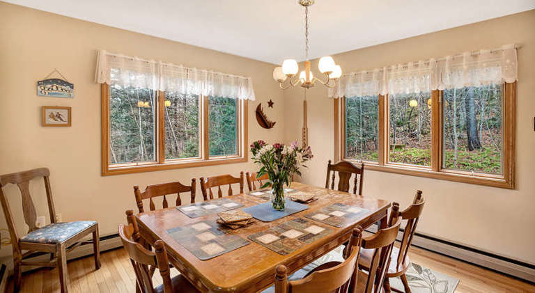 Sit down and enjoy your meals while enjoying the wooded views from the large windows
