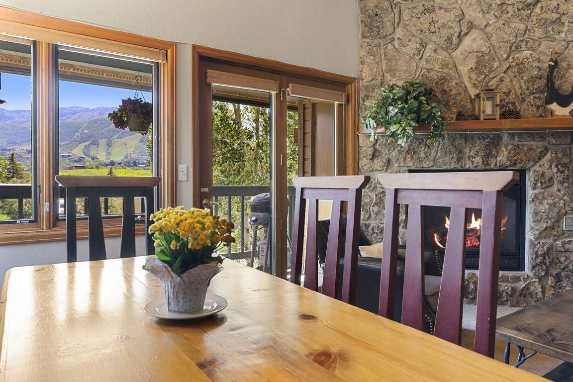 Dining with a view of the ski area