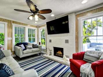 Stay Better Vacations  Cute and Cozy Living Room Amelia Island Area