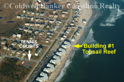 topsail reef north beach aerial showing unit condo bld