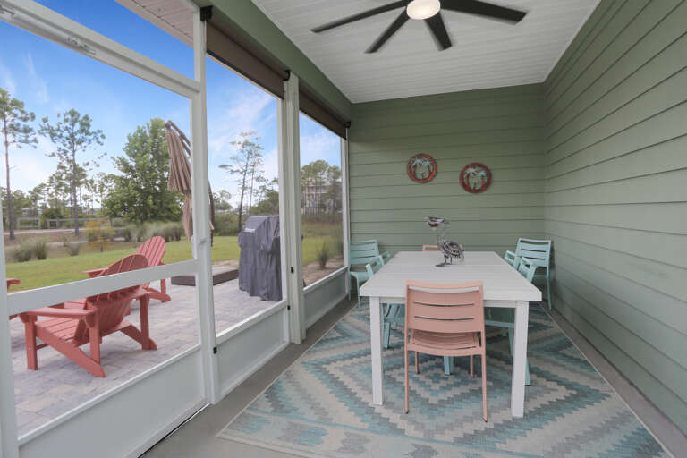 Screened Porch with View of Patio