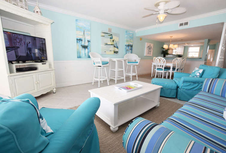 2nd Floor Living Room, Sandollar Townhomes Unit 12 Miramar Beach House Destin Florida Vacation Rentals