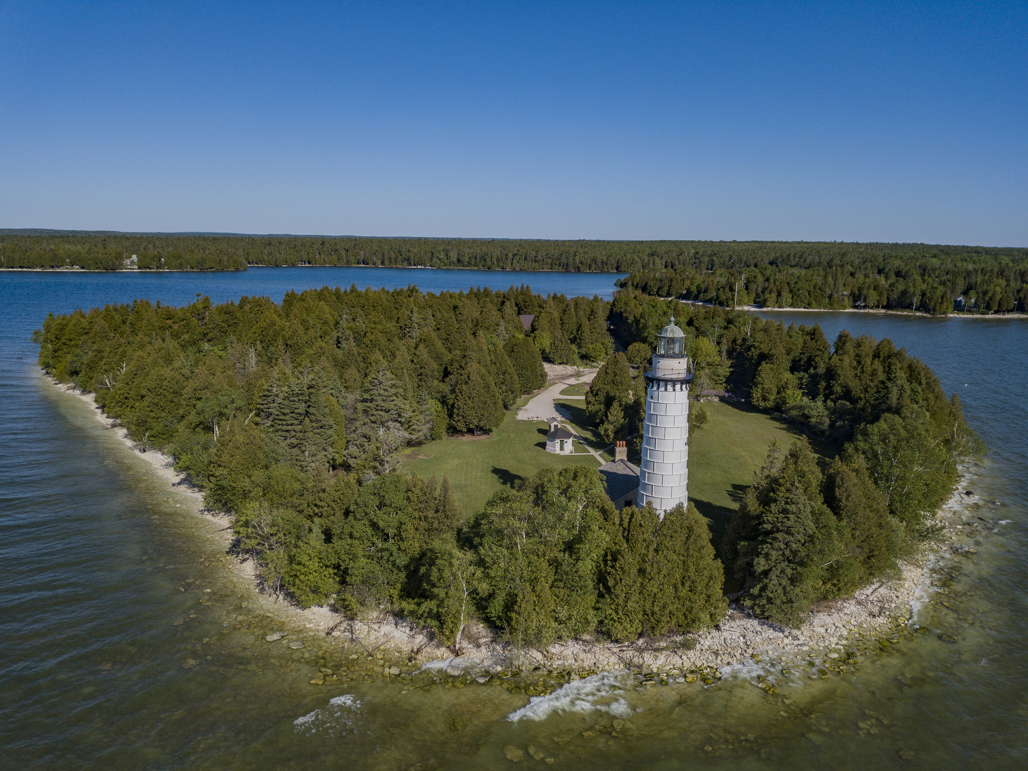 Cana Island Lighthouse at Baileys Harbor in Door County Wisconsin