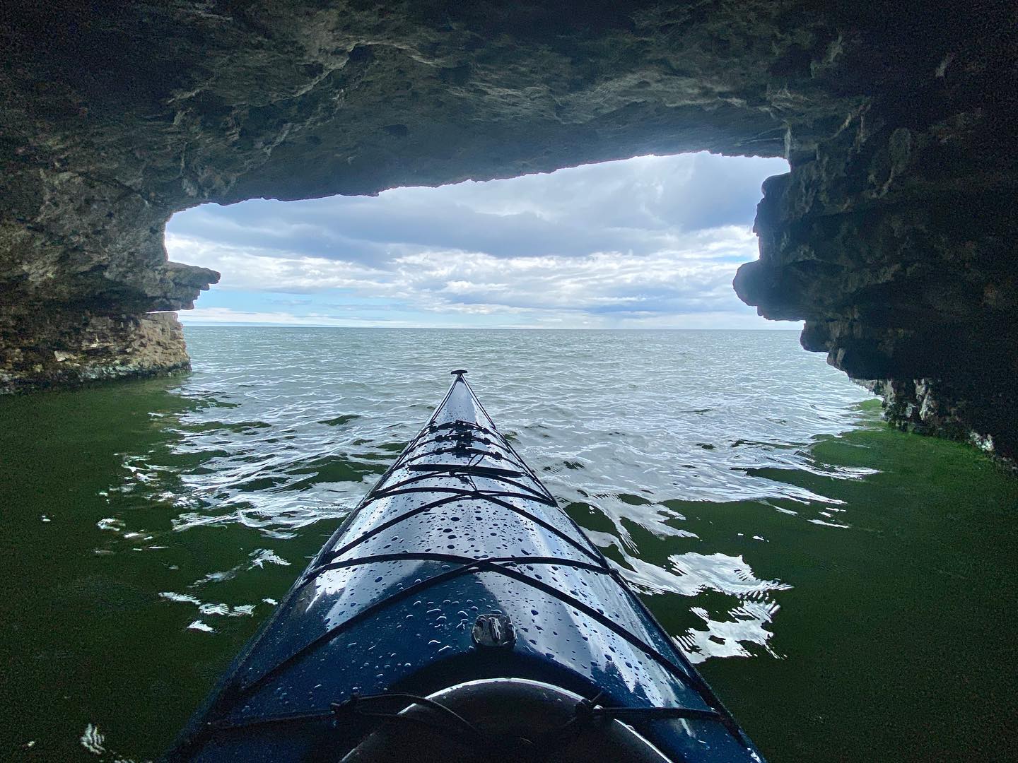 Kayaking Cave Point County Park in Door County Wisconsin