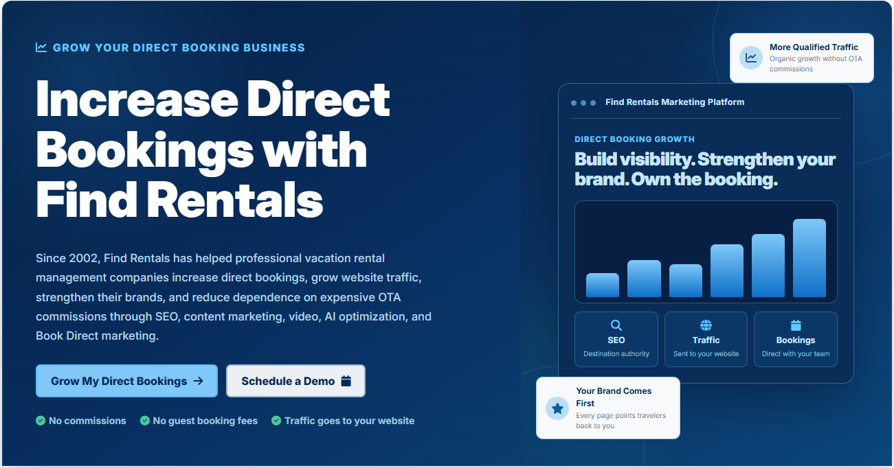 Increase Direct Bookings | Vacation Rental Marketing